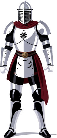 Medieval knight in armor. Vector illustration of a medieval knight.のイラスト素材