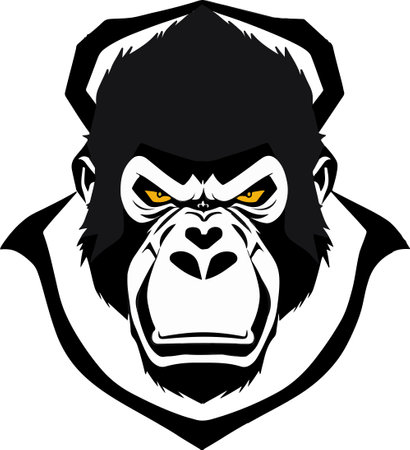 Gorilla Mascot. Vector illustration ready for vinyl cutting.のイラスト素材