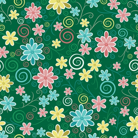 Ornate floral seamless texture, endless pattern with flowers のイラスト素材