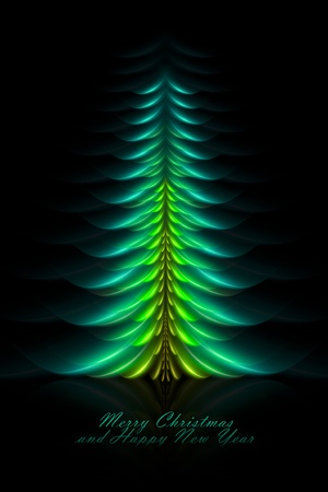 Greeting card with abstract Christmas treeの写真素材