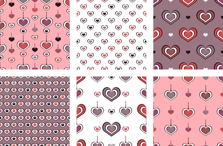 Vintage stylish textures with hearts.のイラスト素材