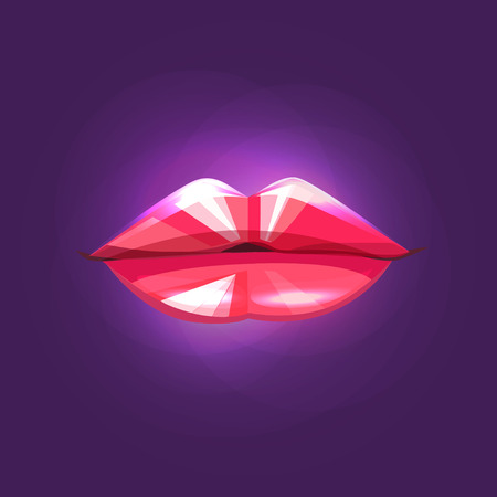 Diamond lips on purple background. Vector illustrationのイラスト素材