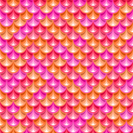 Seamless  pink shiny river fish scales texture. Dragonscale. Bright background for design. Vector illustration のイラスト素材