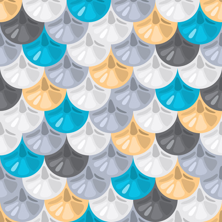 Seamless colorful shiny river fish scales. Dragonscale. Brilliant background for design. Vector illustration eps 10のイラスト素材