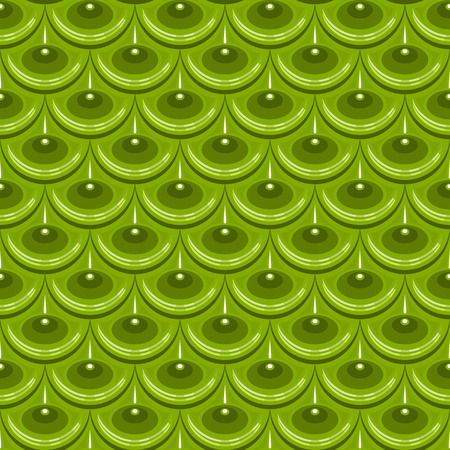 Seamless green shiny river fish scales. Dragon scale. Brilliant background for design. のイラスト素材