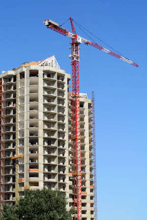 Construction of a new inhabited complex on quayの写真素材