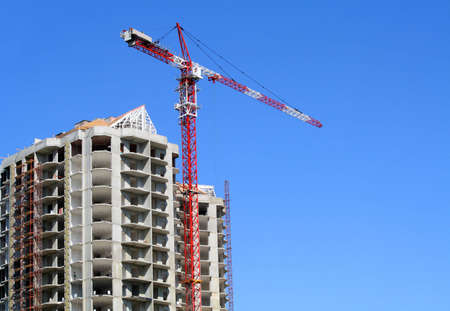 Construction of a new inhabited complex on quayの写真素材
