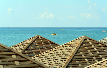 Roof bungalow on the shore of the ocean resortの写真素材