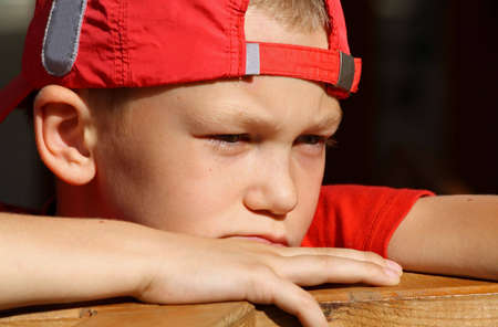 Portrait the boy in a capの写真素材