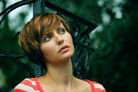 Face of a young girl being in nature