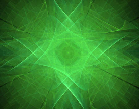 abstract green fractal on black backgroundの写真素材