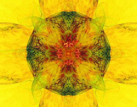 abstract fractal on yellow backgroundの写真素材