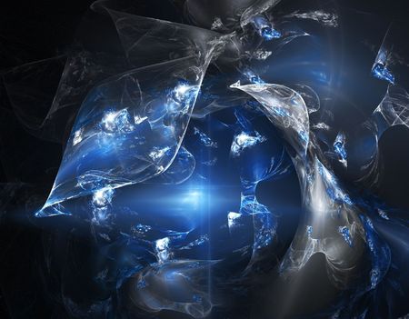 abstract fractal on black backgroundの写真素材