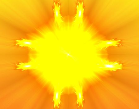 abstract fractal on yellow backgroundの写真素材