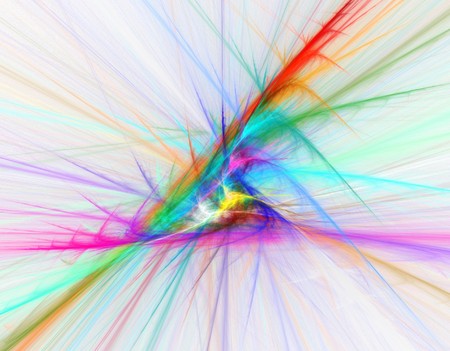 abstract colorful laser lights on white background