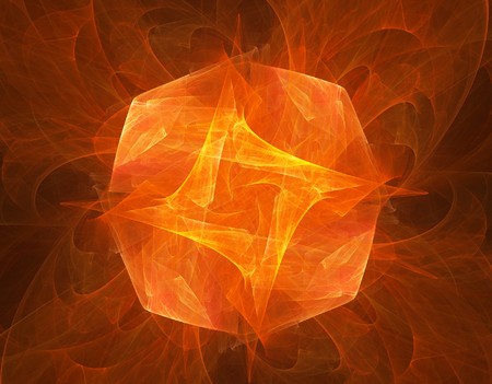 abstract fractal design on black backgroundの写真素材