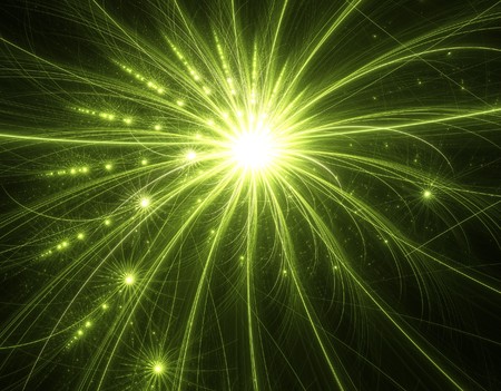 abstract fractal spiral on black backgroundの写真素材