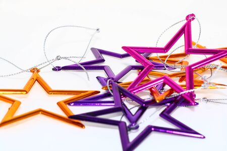 color stars on white backgroundの写真素材