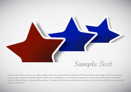 red and blue stars illustration with sample textのイラスト素材