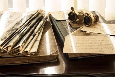 Old books,newspapers and letters.