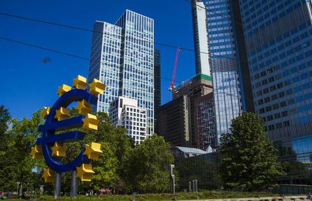 Euro Bank in Frankfurt am Main. Germany.の写真素材