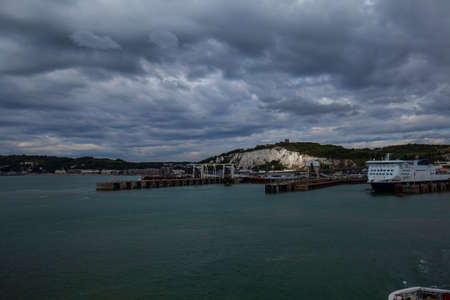 View of port of Dover from the ferry.の写真素材