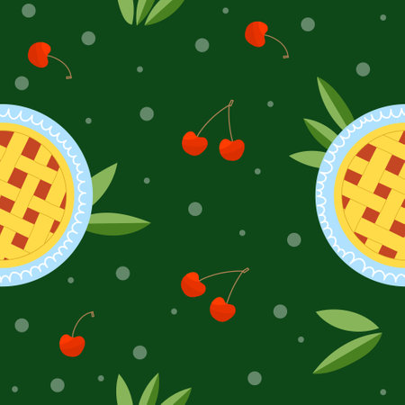 Bright pattern. National pie day. Pie with applesのイラスト素材