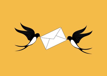 Two swallows Delivers mail