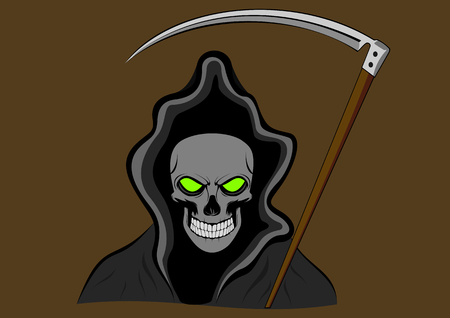 grim reaper with green eyesのイラスト素材