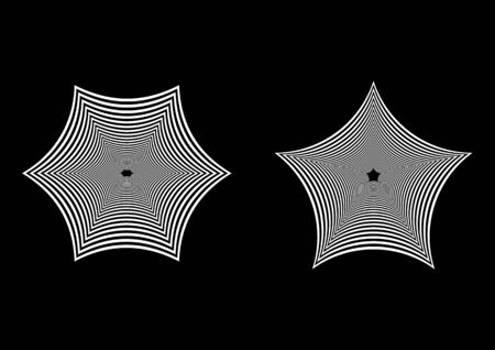 Geometric abstract black and white background - pentagon and hexagonのイラスト素材