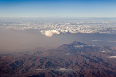mountain view from airplaneの写真素材