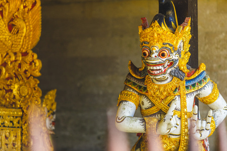 Balinese God traditional statue Close up, Bali temple