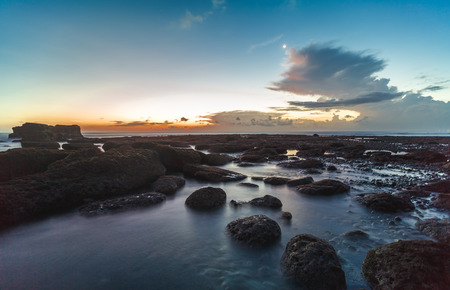 Small rocks in the shore of the Indian Ocean in Bali, Indonesia.の写真素材