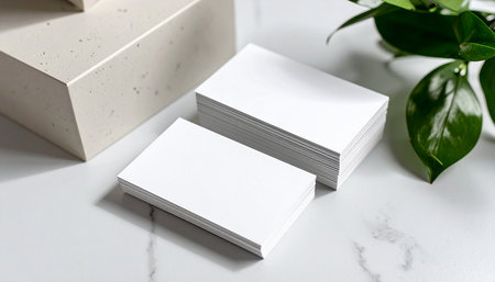 Blank business cardsle background. Template for branding identity.の素材
