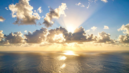 Sunset over the sea in the tropics. Panorama.の素材