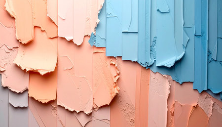 Colorful pastel background with peeling paint. Close up.の素材