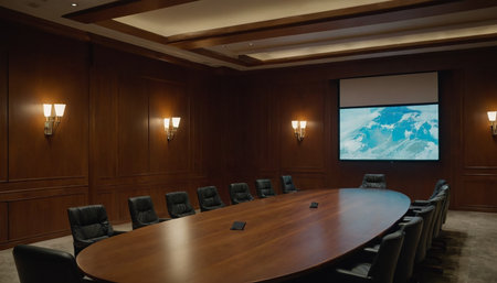 Interior of a conference room in a modern hotel. Nobody insideの素材