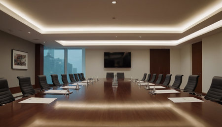 Interior of a conference room in a modern office. Nobody insideの素材