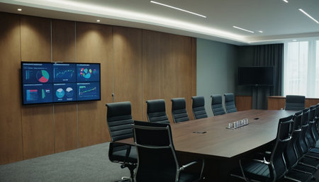 Interior of a conference room, meeting room in a modern officeの素材