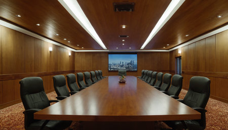 Interior of a conference room, meeting room, business meeting roomの素材
