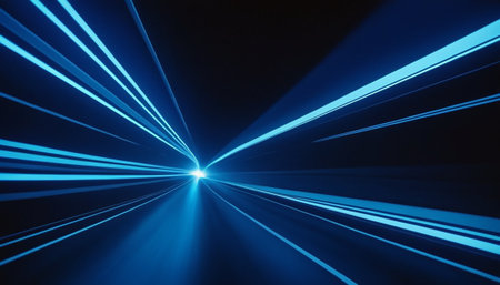 Abstract image of a speed motion in the tunnel. Blue tonedの素材