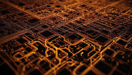 Circuit board close-up. Technology background. 3d renderingの素材