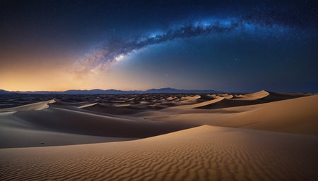 Milky way over sand dunes in Maspalomas Gran Canariaの素材