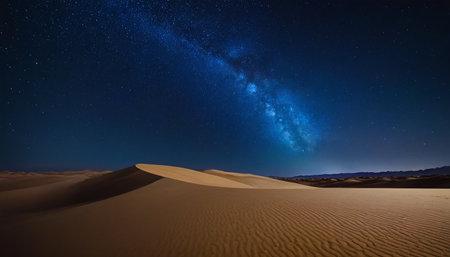 Milky Way over the dunes of the Great Sand Dunes National Park, Australiaの素材