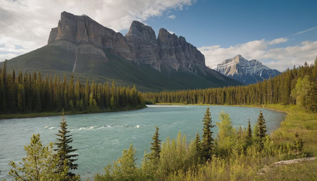Canadian Rockies in summer, Banff National Park, Alberta, Canadaの素材
