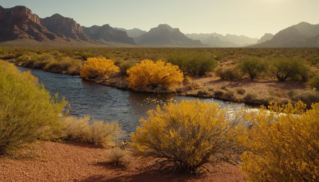 Landscape view of a river in the desert of Arizona, USAの素材