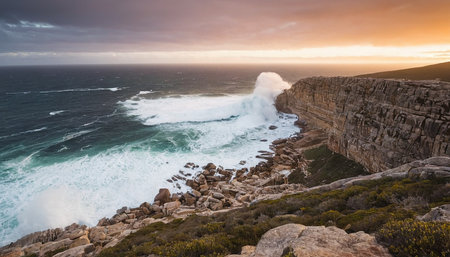 Sunset over the Atlantic Ocean in Cabo da Roca, Portugalの素材