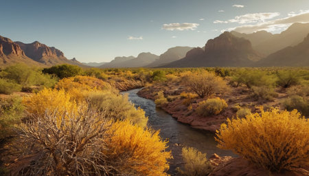 Sunset over the Colorado River in Capitol Reef National Park, United Statesの素材