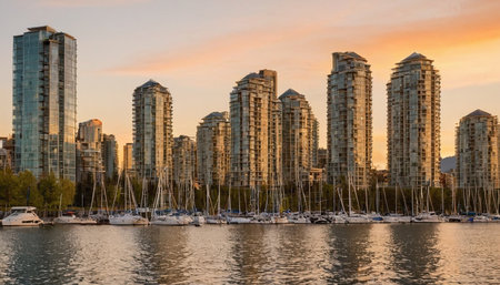 Vancouver cityscape, Vancouver, Americaの素材