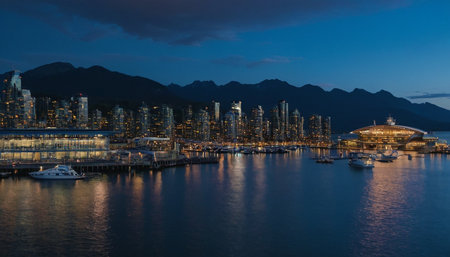 Hong Kong city at night.の素材